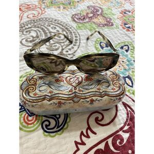 Brighton Queen Of Hearts Tortoise Oval Frame Sunglasses WITH METAL CASE